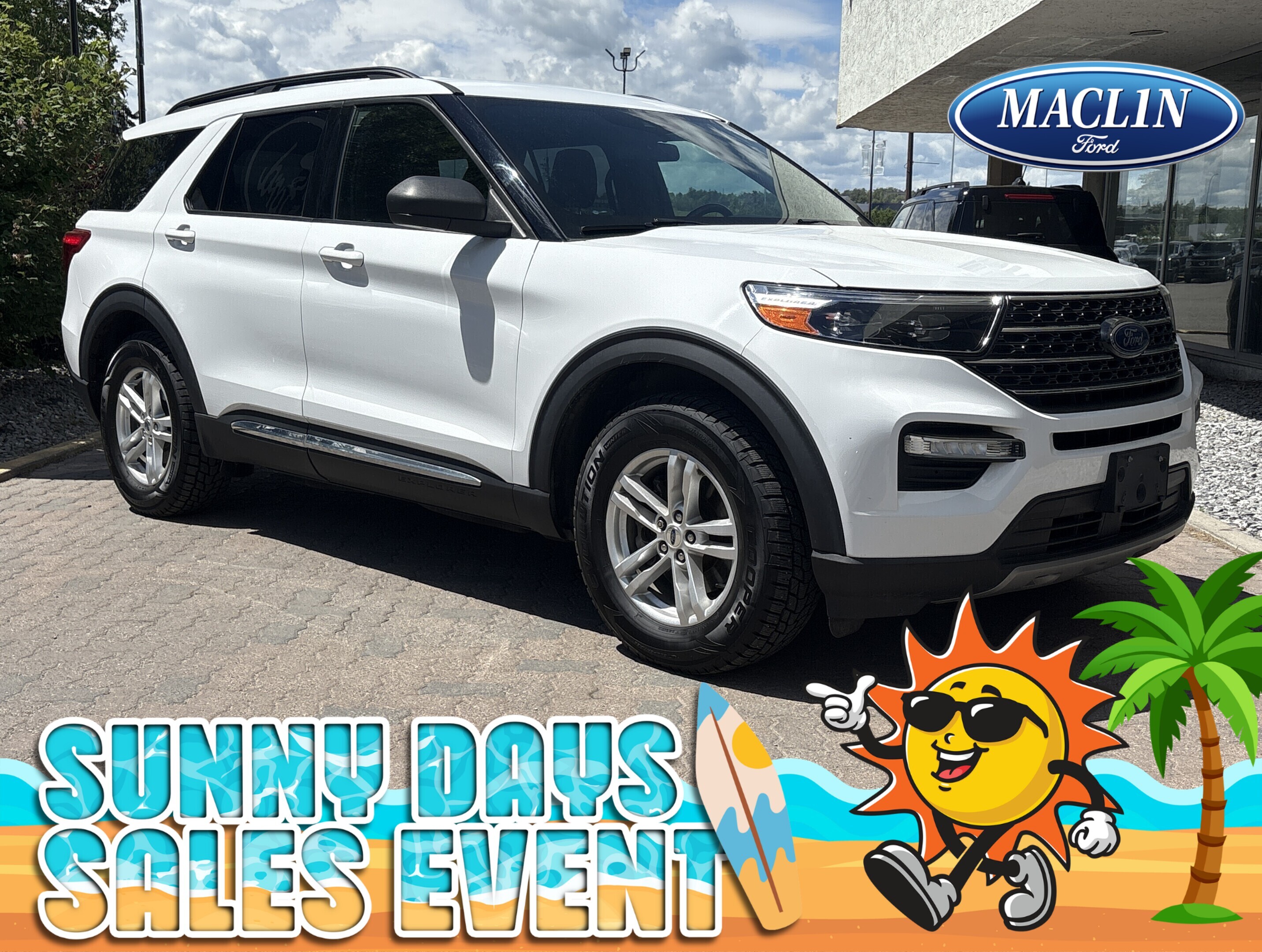 White 2020 Ford Explorer SUV / Crossover All-Wheel Drive Automatic