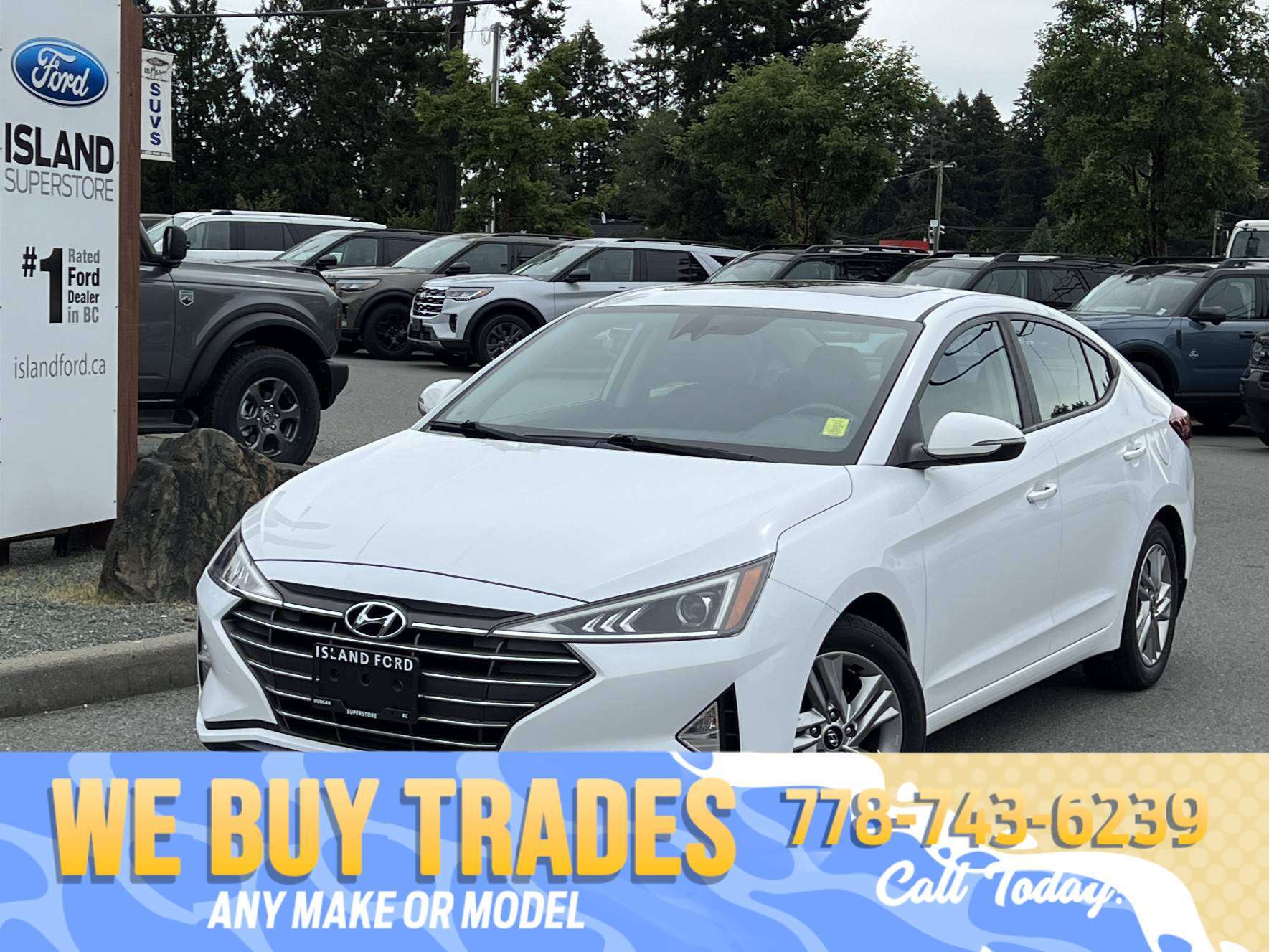 White 2020 Hyundai Elantra Sedan All-Wheel Drive Automatic