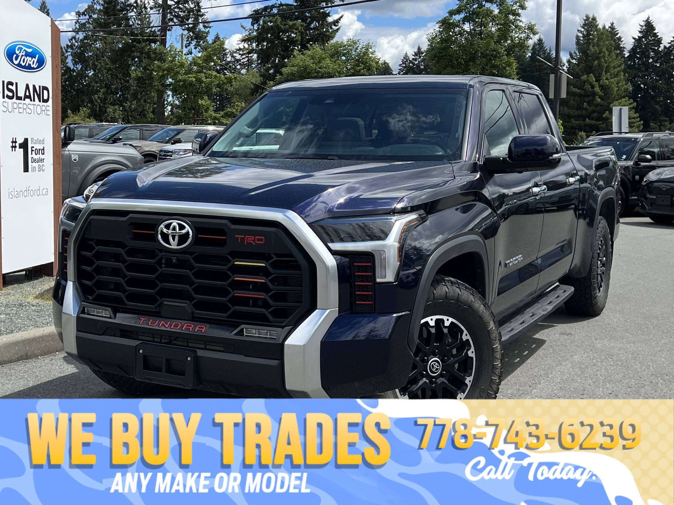 Blue 2024 Toyota Tundra Pickup Truck Four-Wheel Drive Automatic