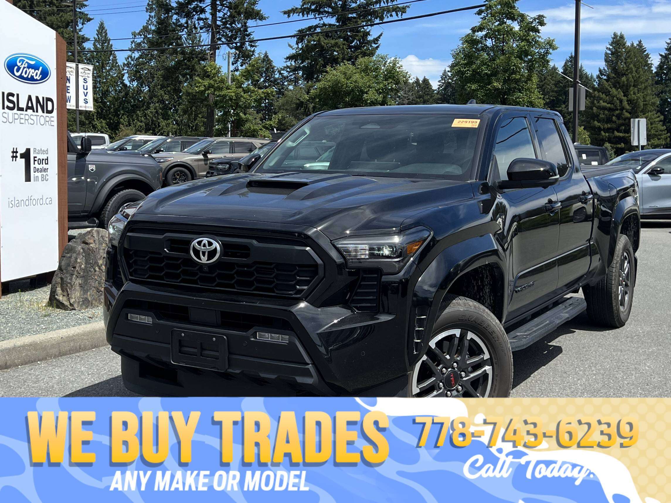 Black 2025 Toyota Tacoma Pickup Truck Four-Wheel Drive Automatic