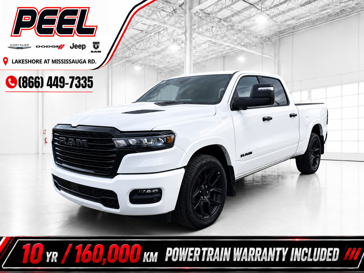 White 2026 RAM 1500 Pickup Truck Four-Wheel Drive 8-Speed Automatic