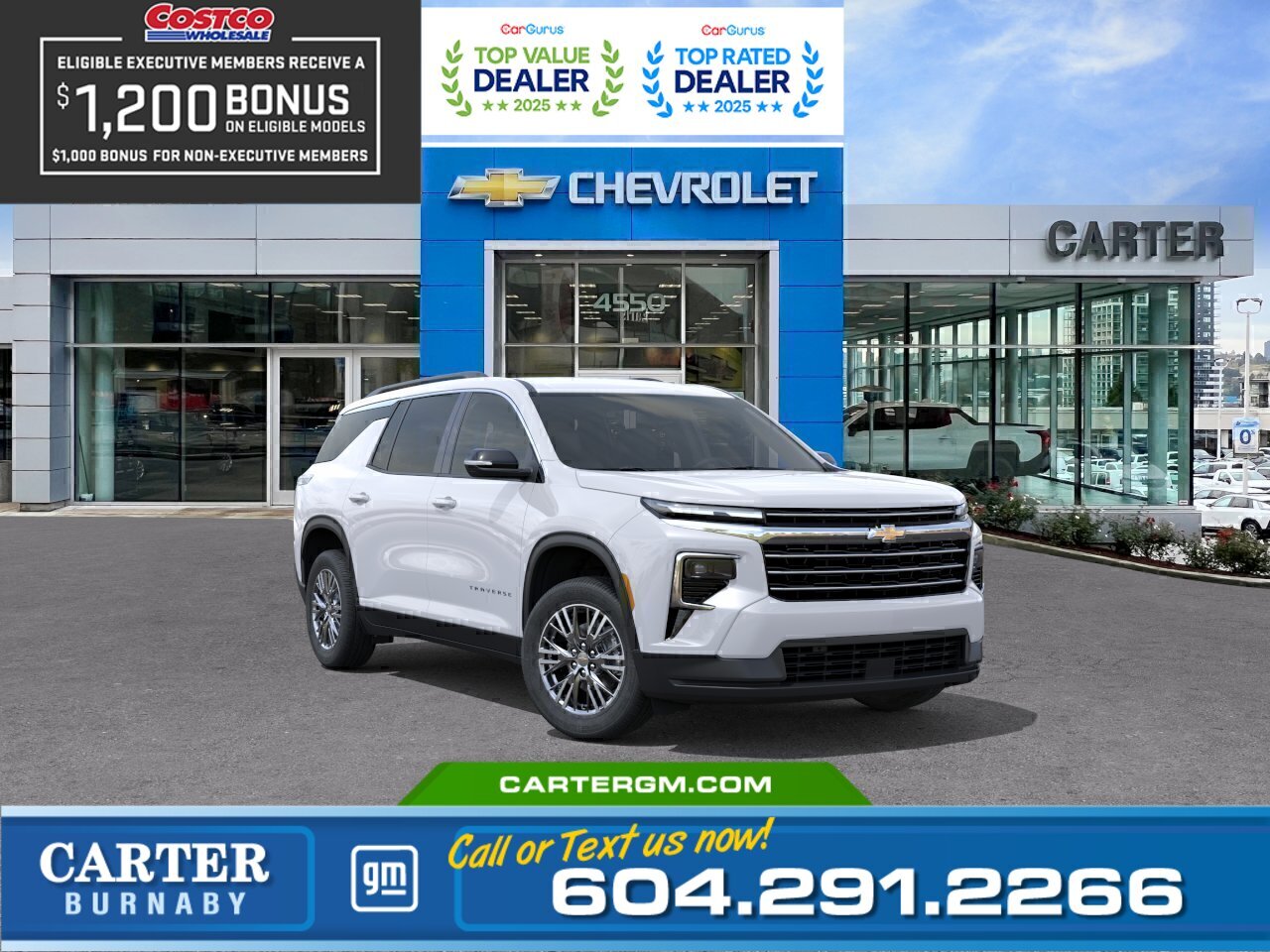 White 2026 Chevrolet Traverse SUV / Crossover Four-Wheel Drive 8-Speed Automatic