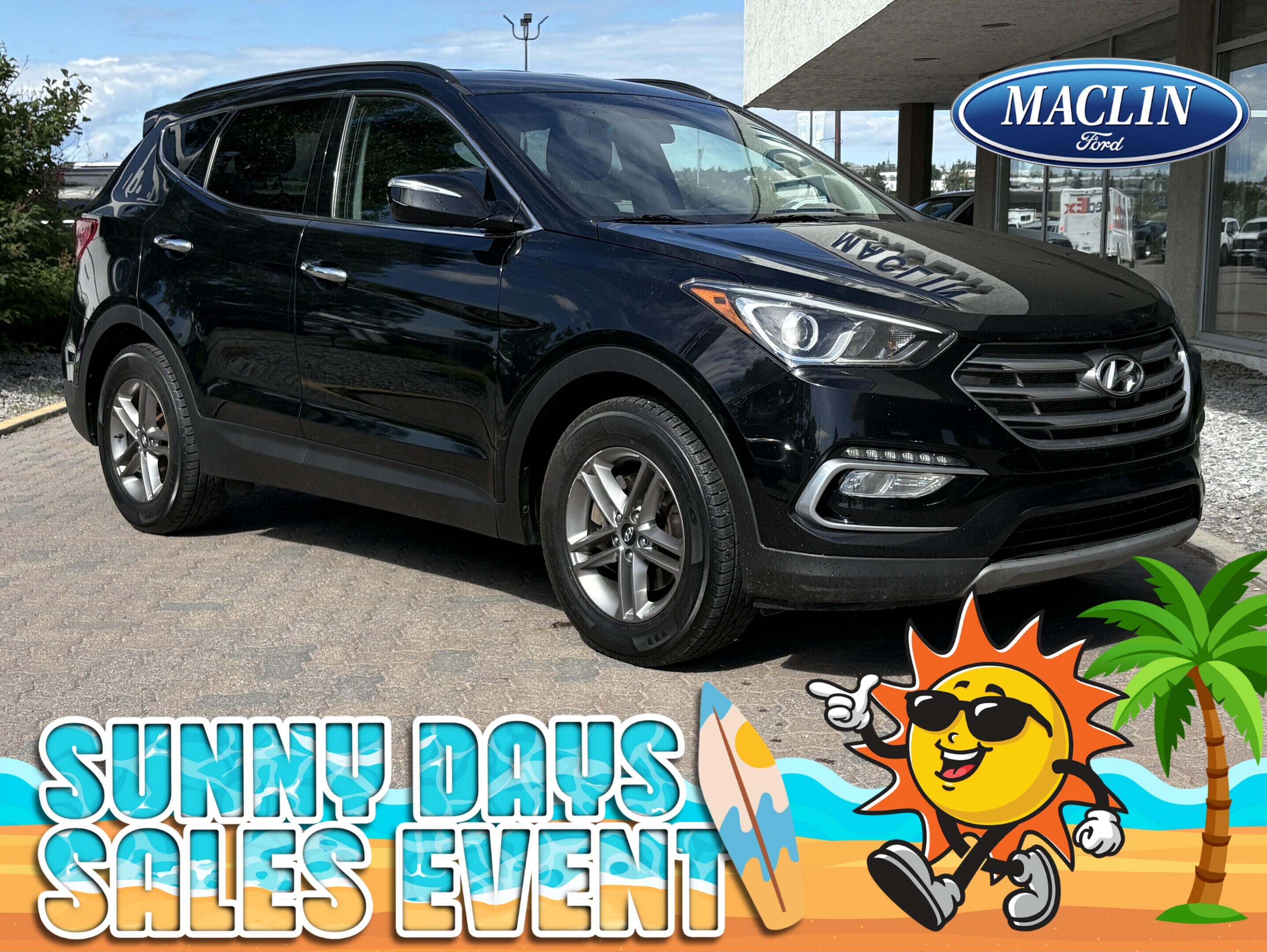 Black 2018 Hyundai Santa Fe Sport SUV / Crossover All-Wheel Drive 6-Speed Automatic