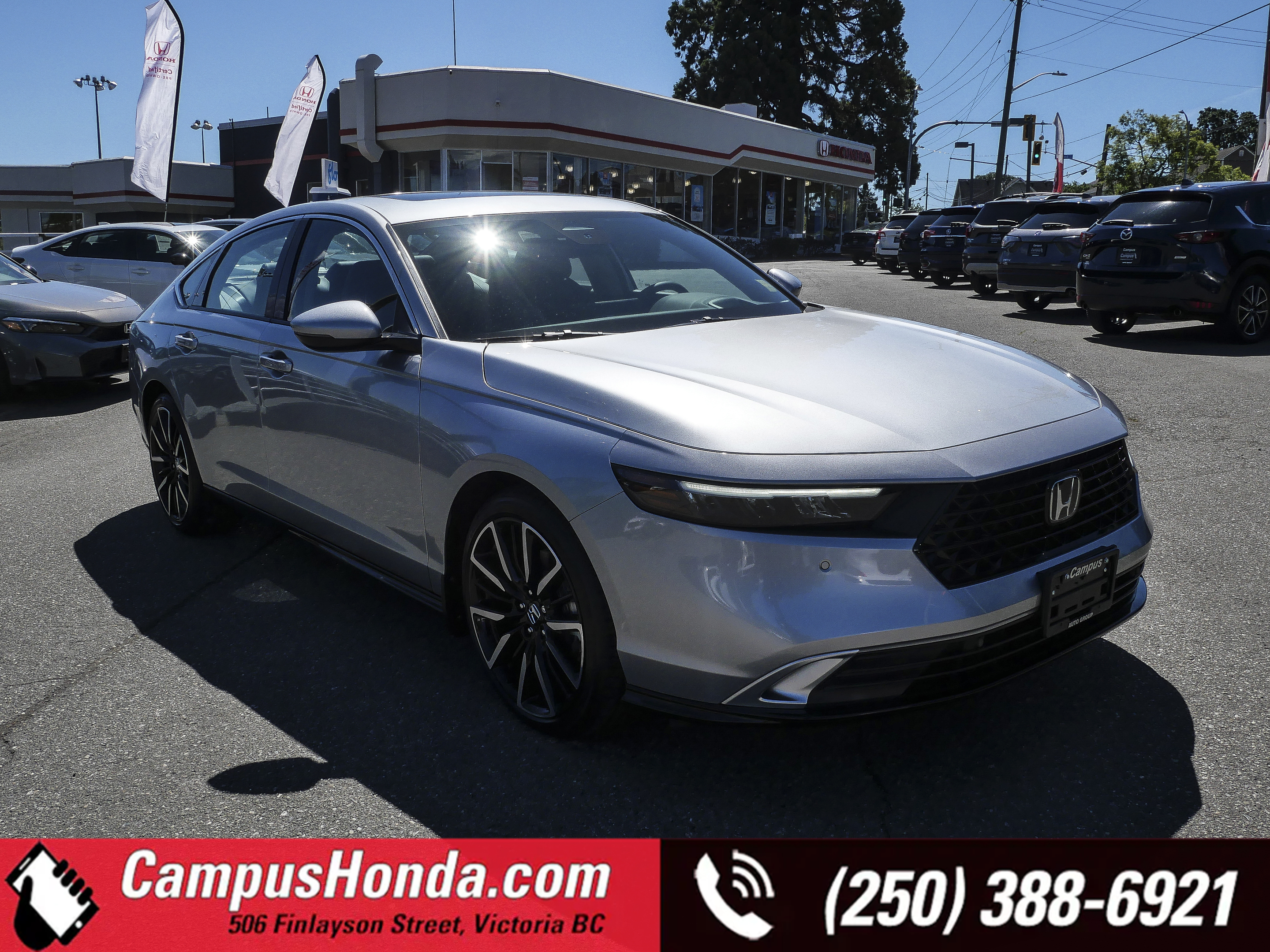 Silver 2026 Honda Accord Hybrid Sedan Front-Wheel Drive Continuously Variable Transmission