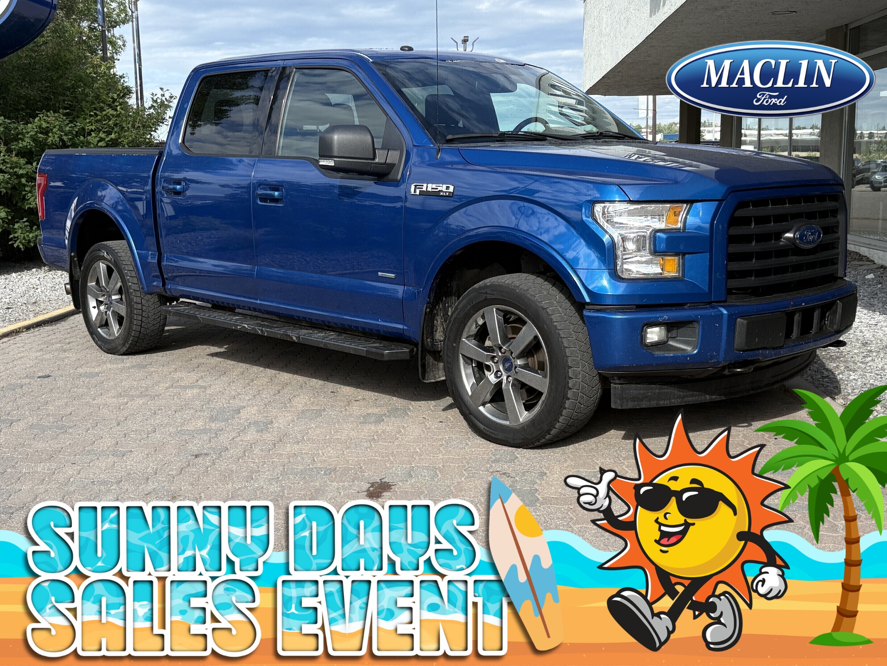 Blue 2017 Ford F-150 Pickup Truck Four-Wheel Drive 6-Speed Automatic