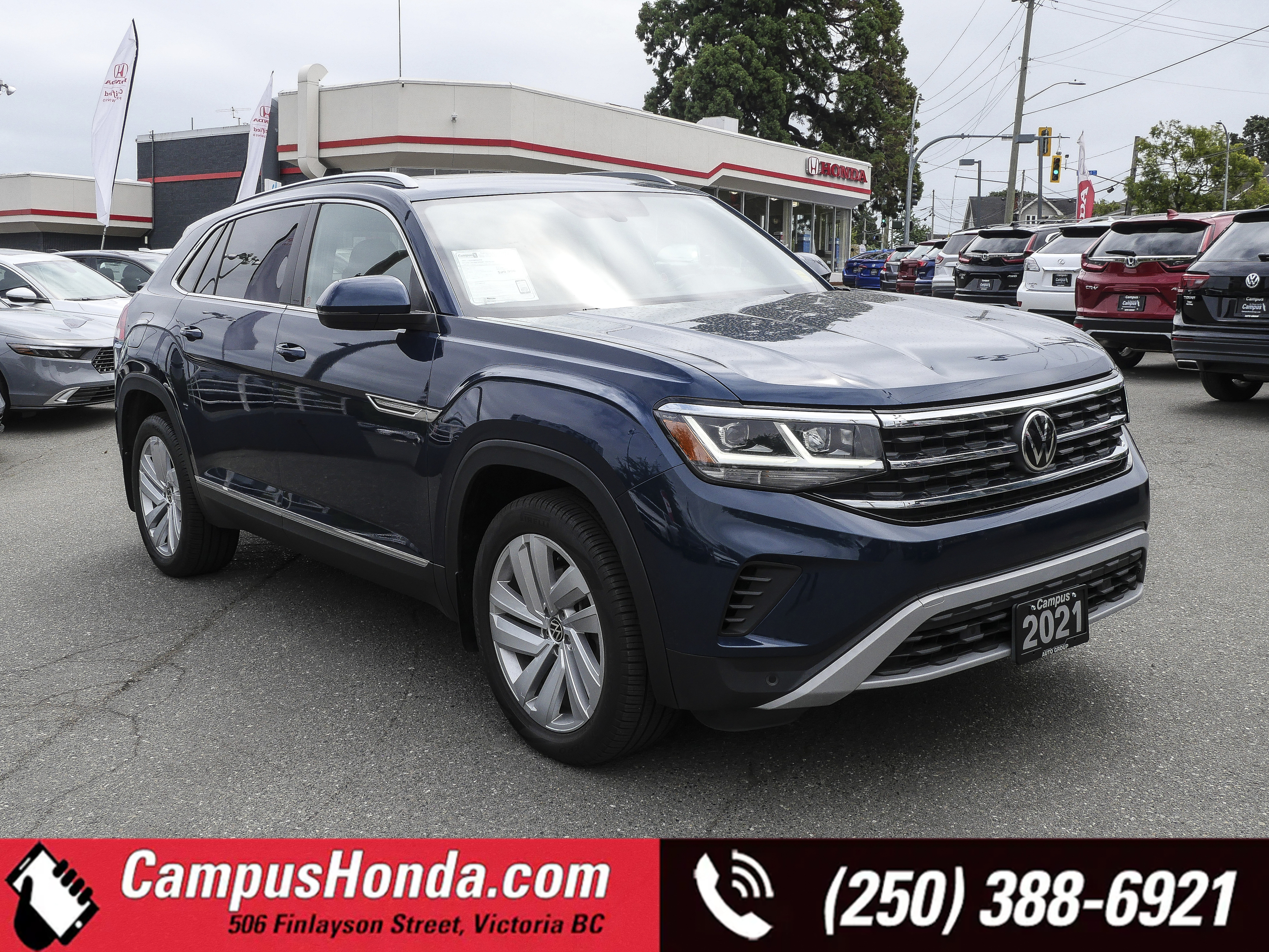 Blue 2021 Volkswagen Atlas Cross Sport SUV / Crossover All-Wheel Drive 8-Speed Automatic