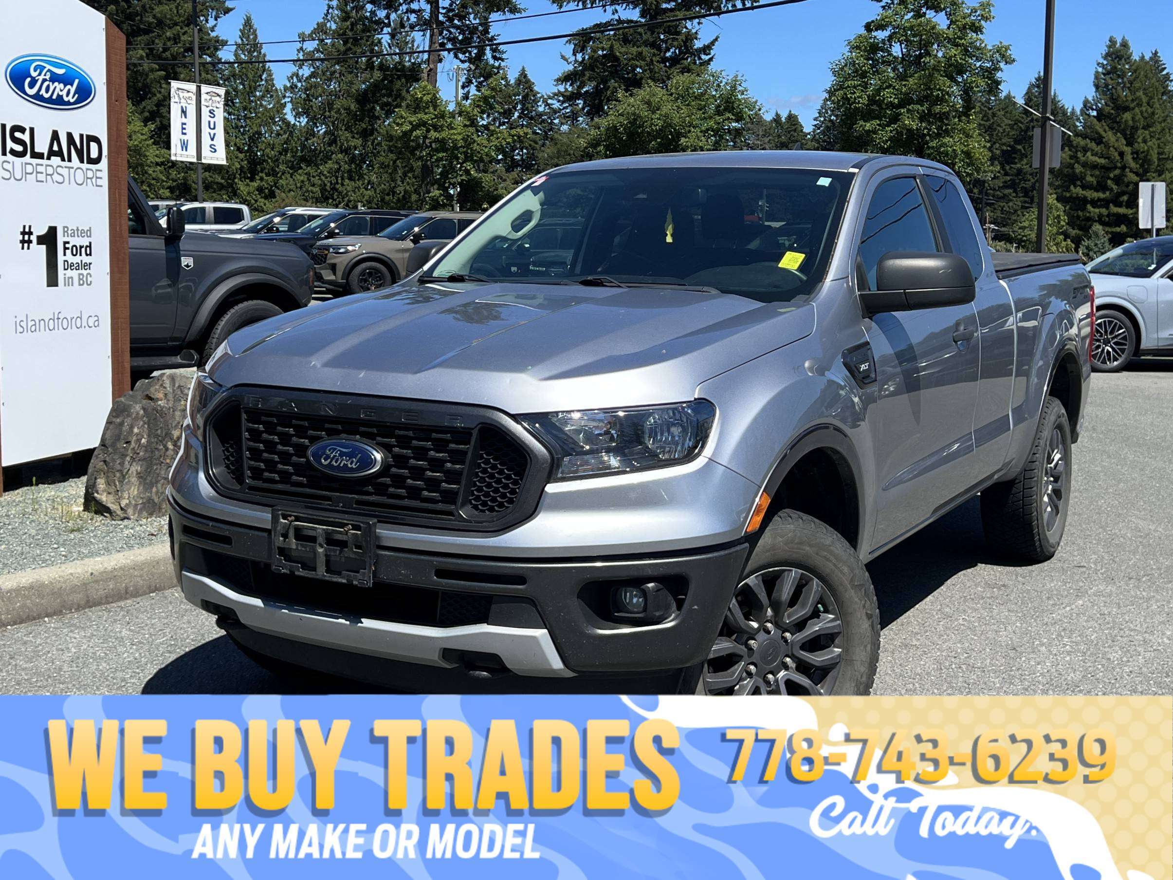 Silver 2020 Ford Ranger Pickup Truck Four-Wheel Drive Automatic