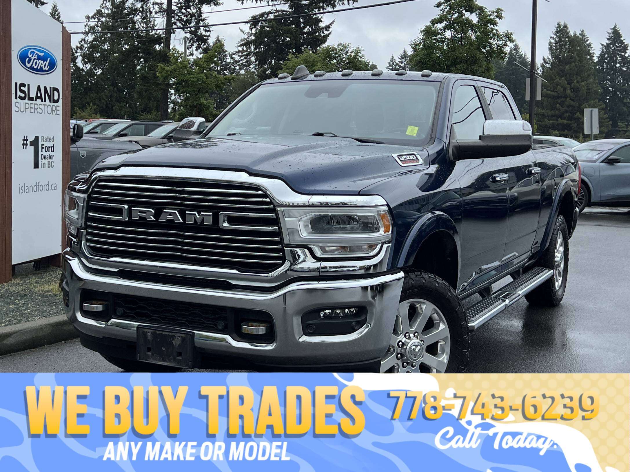 Blue 2022 RAM 3500 Pickup Truck Four-Wheel Drive Automatic