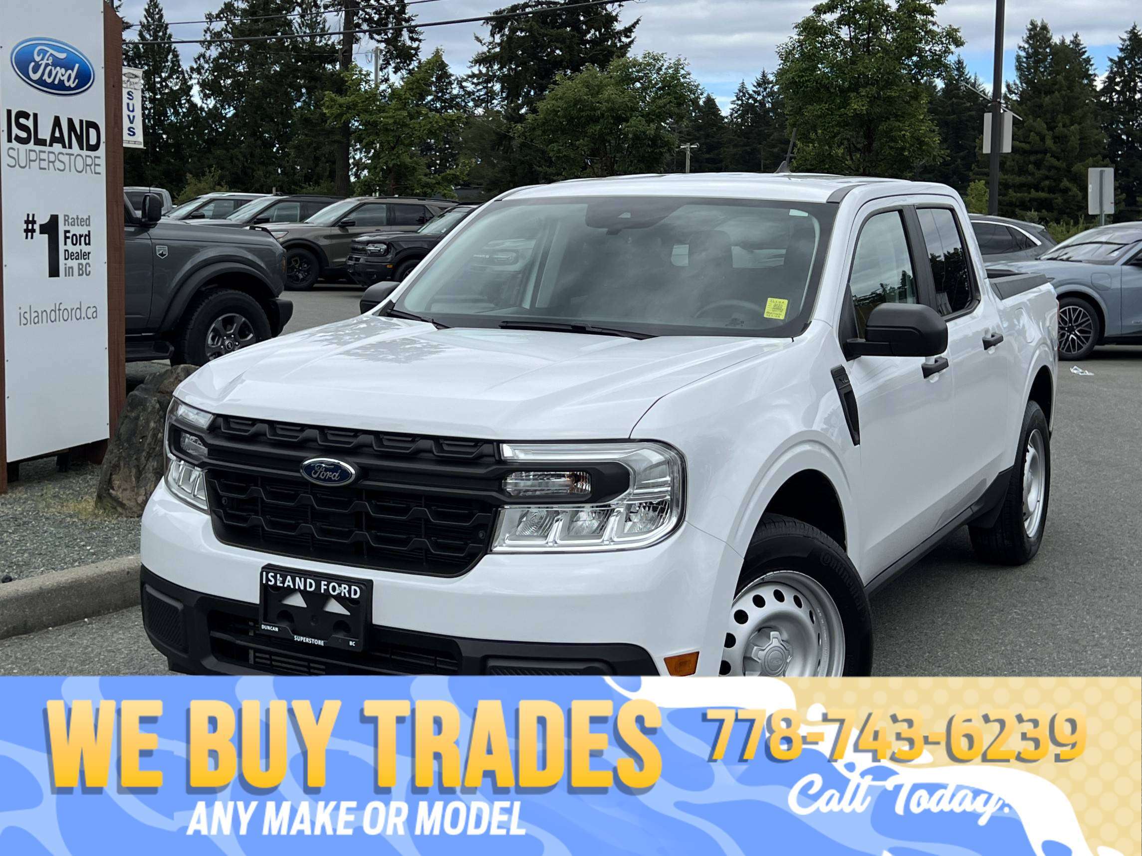 White 2024 Ford Maverick Pickup Truck All-Wheel Drive Automatic