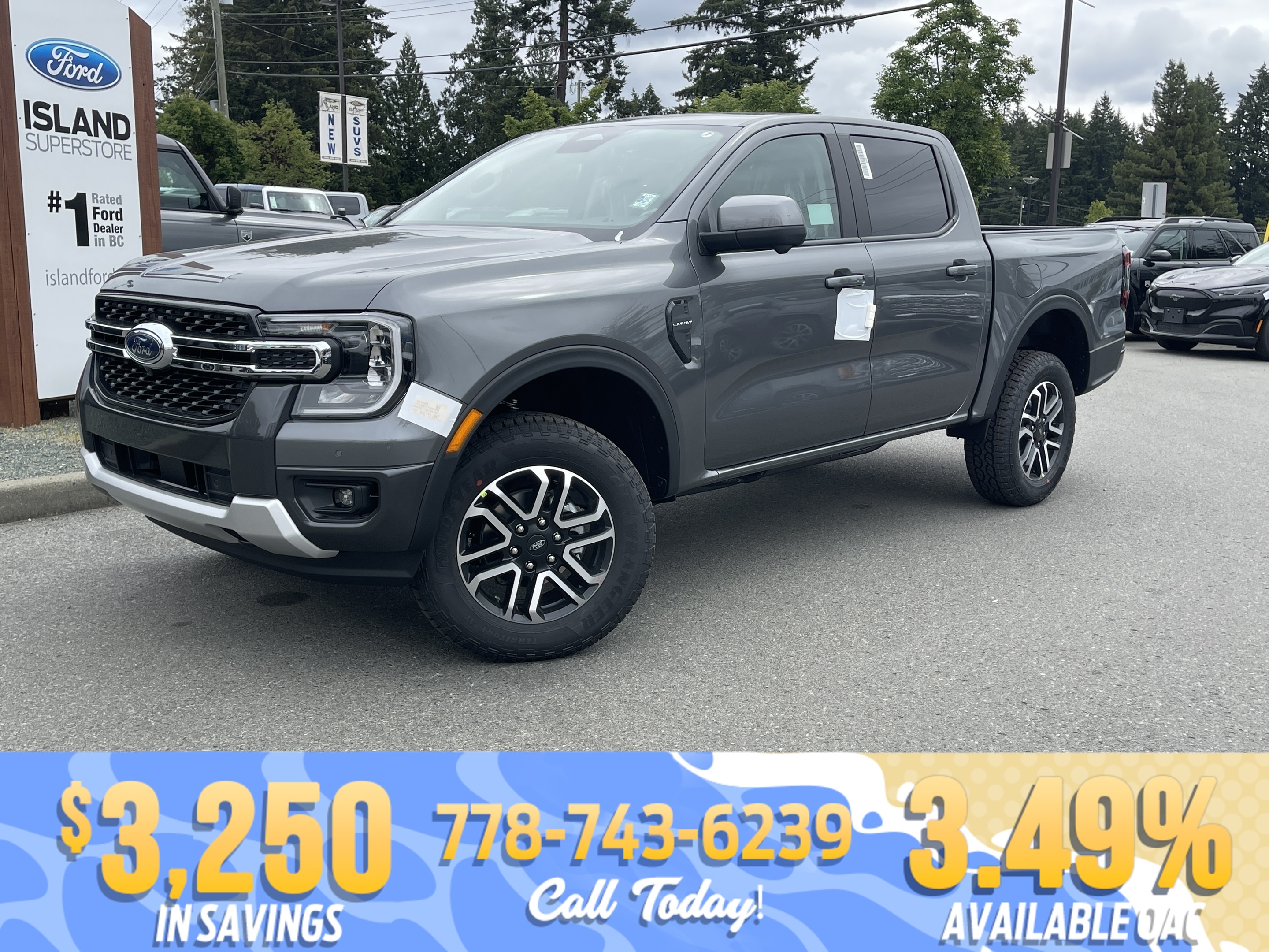 Gray 2026 Ford Ranger Pickup Truck Four-Wheel Drive Automatic