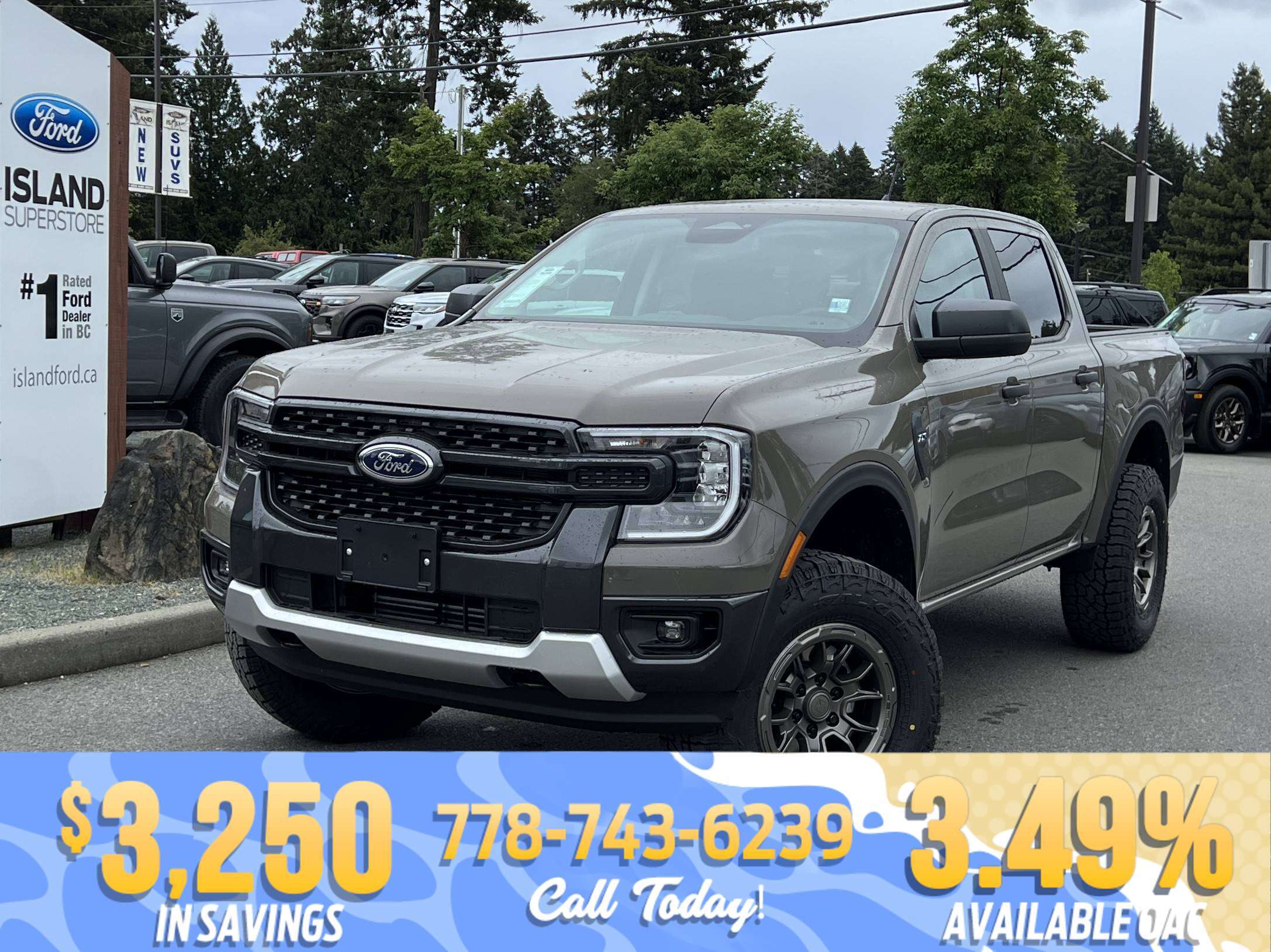 Gray 2026 Ford Ranger Pickup Truck Four-Wheel Drive Automatic