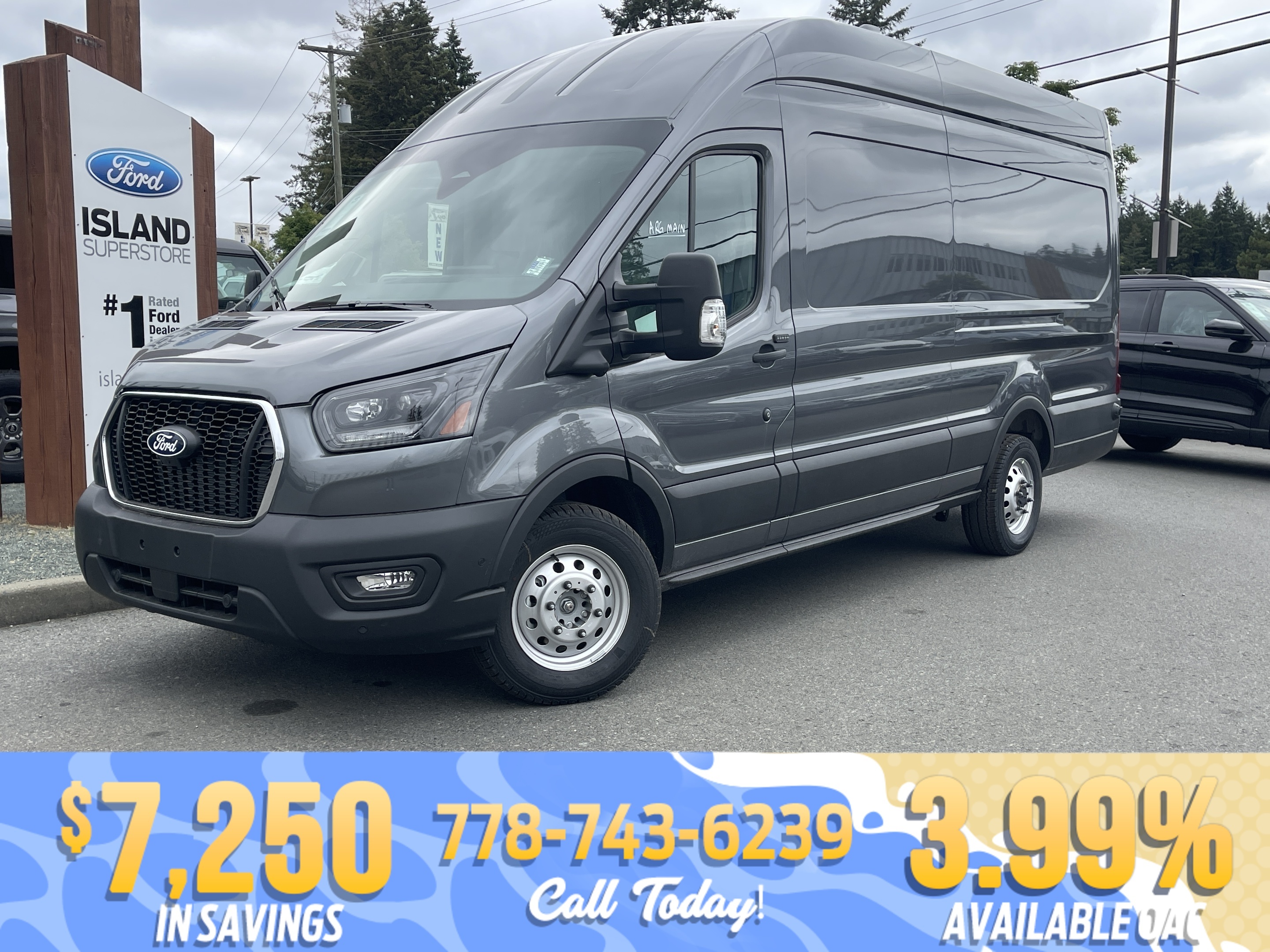 Gray 2026 Ford Transit Cargo Van All-Wheel Drive Automatic
