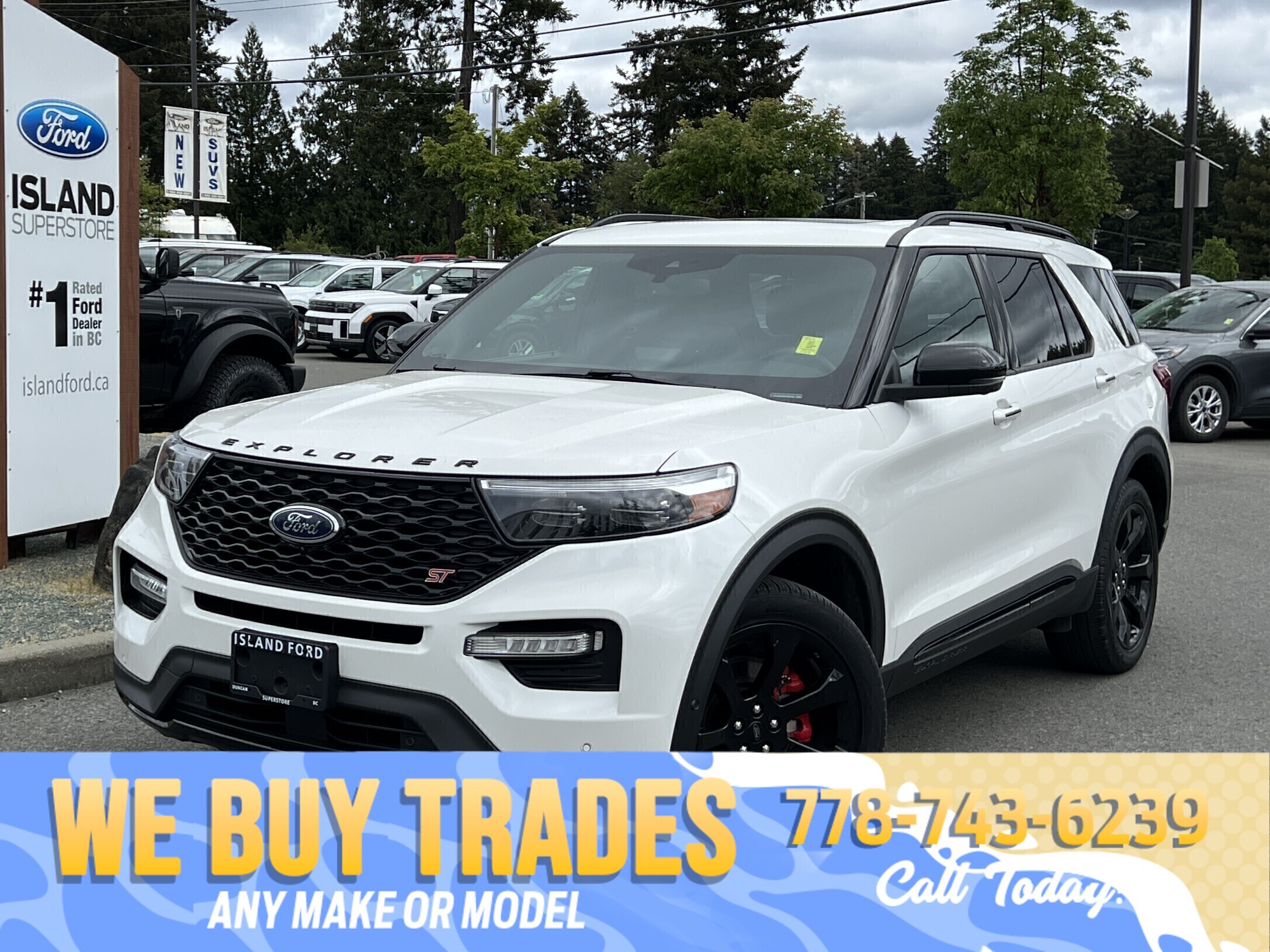 White 2022 Ford Explorer SUV / Crossover All-Wheel Drive Automatic