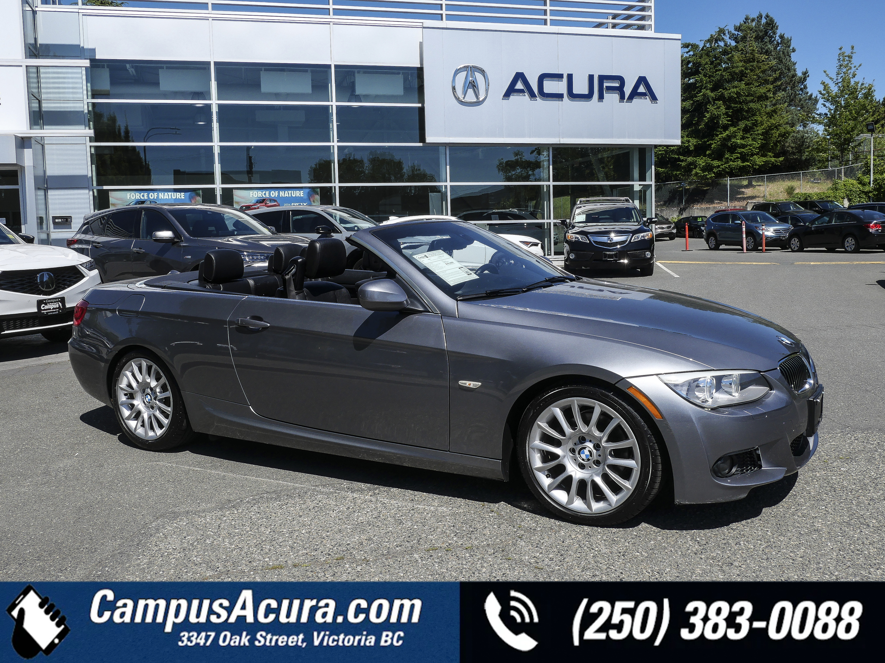 Gray 2012 BMW 3 Series Convertible Rear-Wheel Drive Automatic