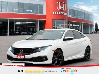 White 2019 Honda Civic Sedan Front-Wheel Drive Continuously Variable Transmission