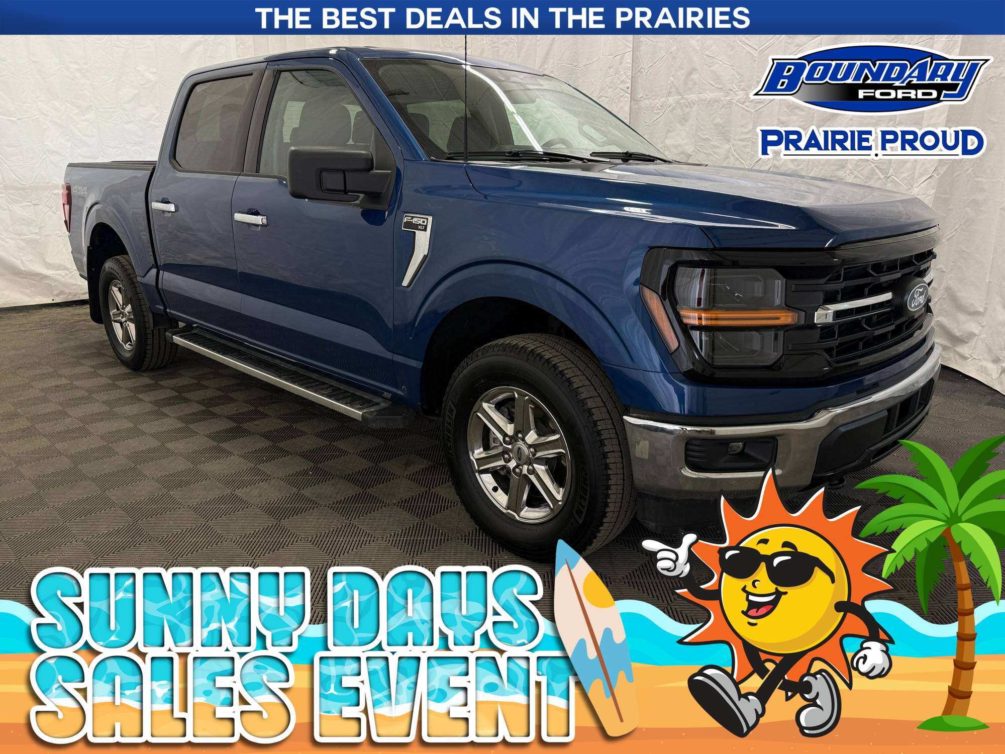 Blue 2025 Ford F-150 Pickup Truck Four-Wheel Drive Automatic