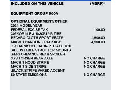 used 2021 Ford Mustang car, priced at $63,900