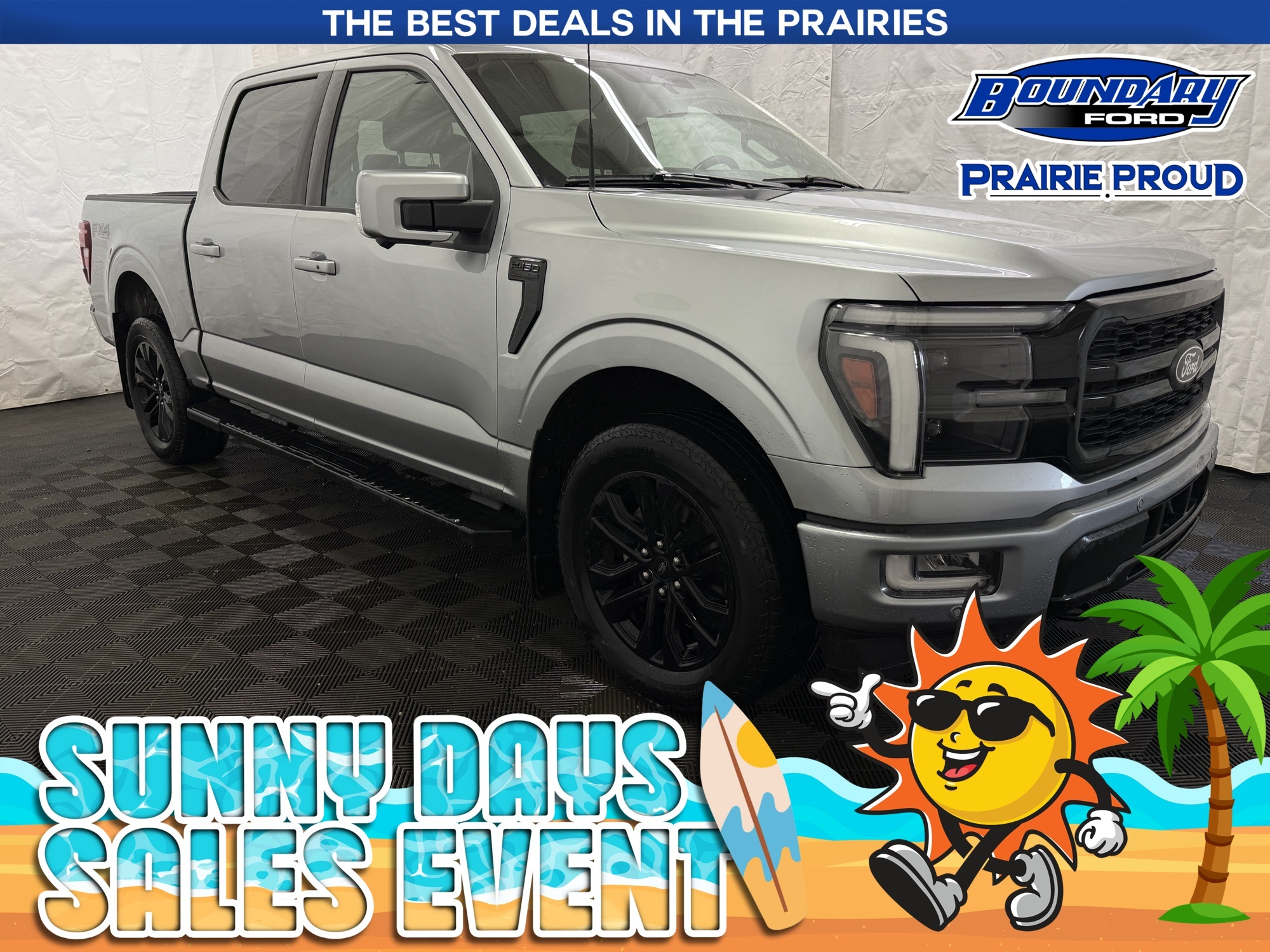 Silver 2024 Ford F-150 Pickup Truck Four-Wheel Drive Automatic