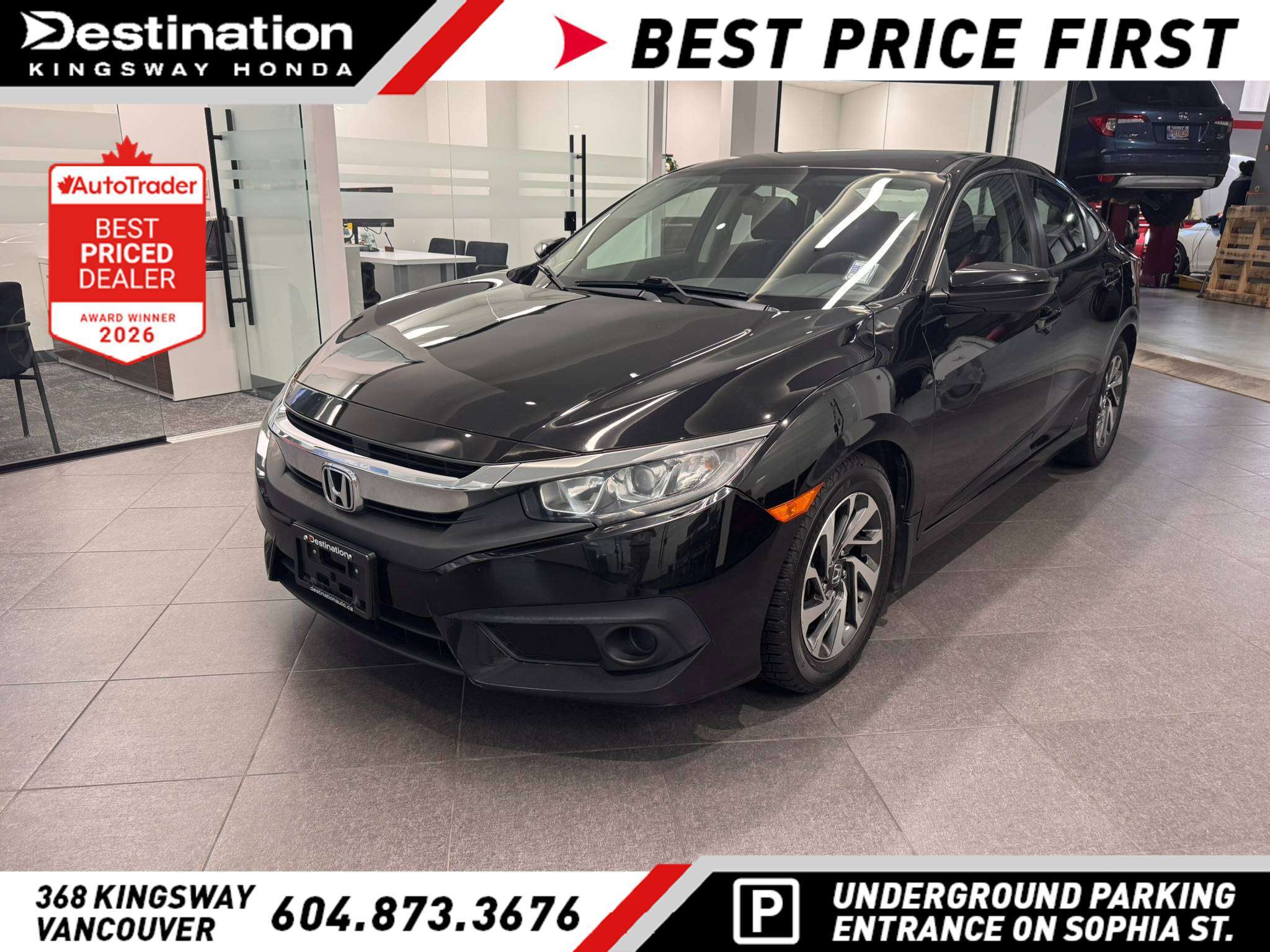 Crystal Black Pearl 2018 Honda Civic Sedan Front-Wheel Drive Manual