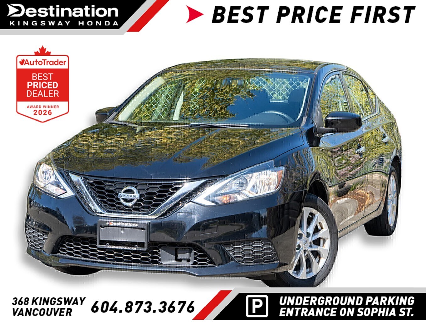 Black 2019 Nissan Sentra Sedan Front-Wheel Drive Automatic