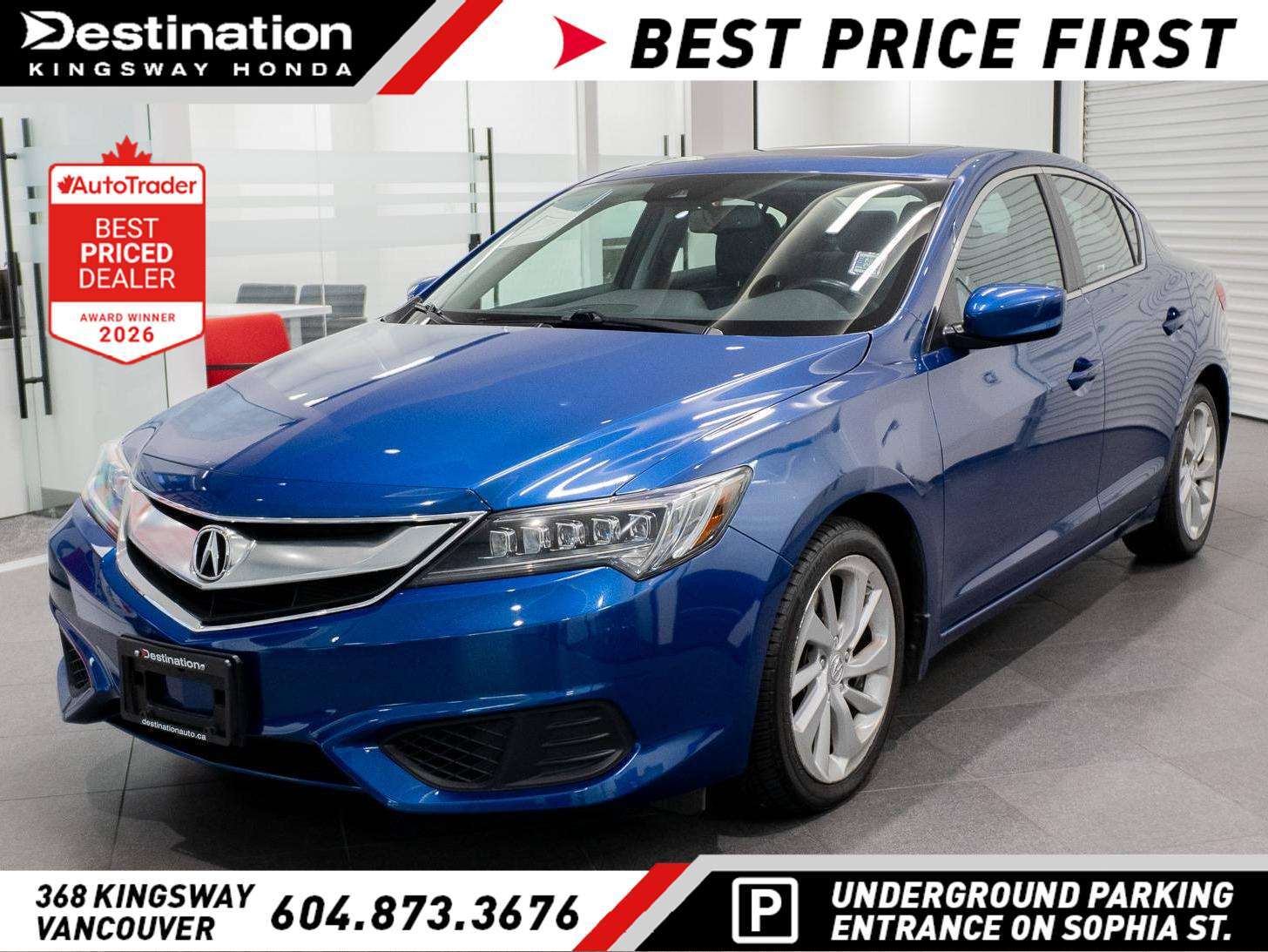 Blue 2018 Acura ILX Sedan Front-Wheel Drive Automatic