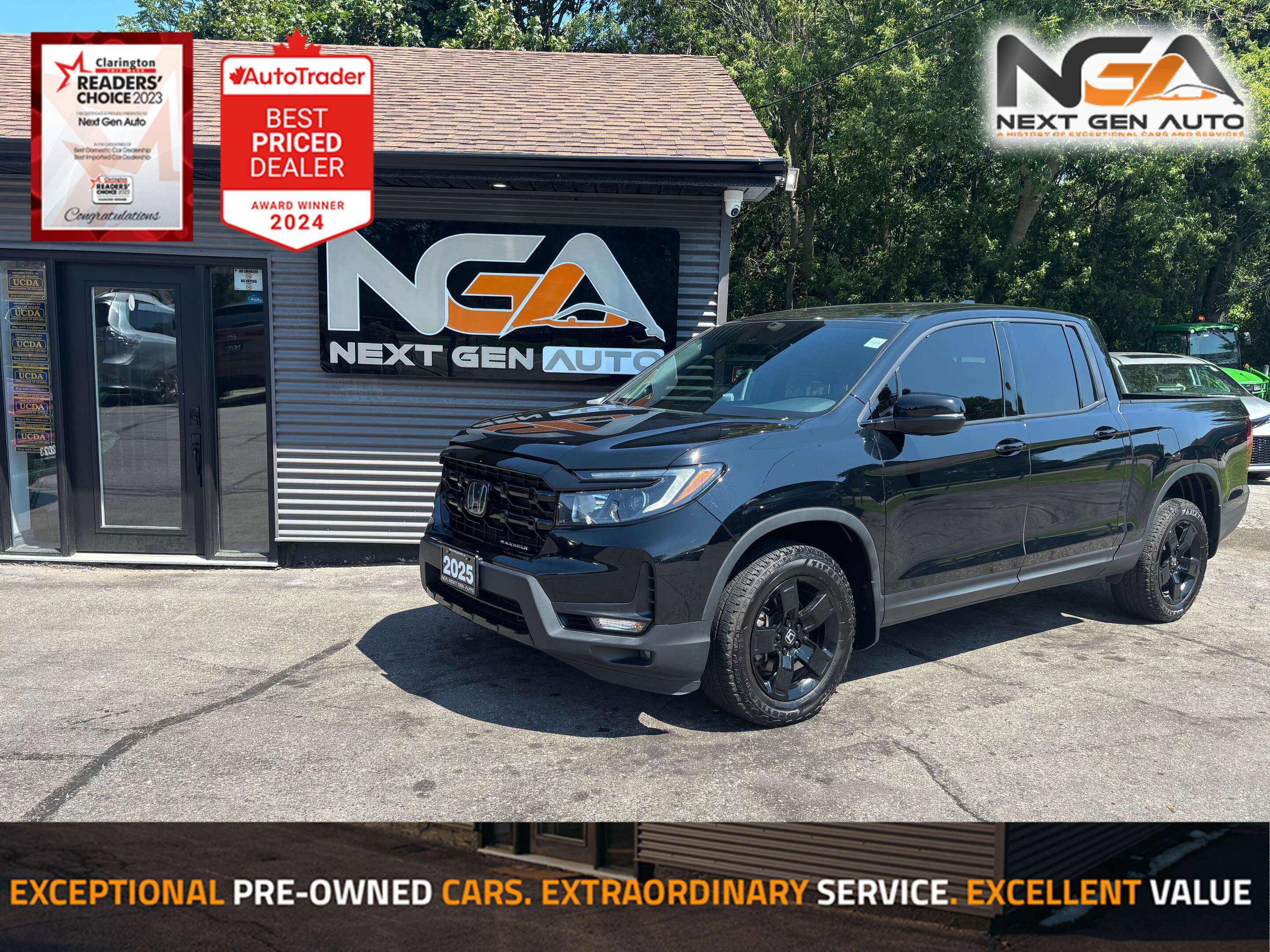 Black 2025 Honda Ridgeline Pickup Truck All-Wheel Drive Automatic