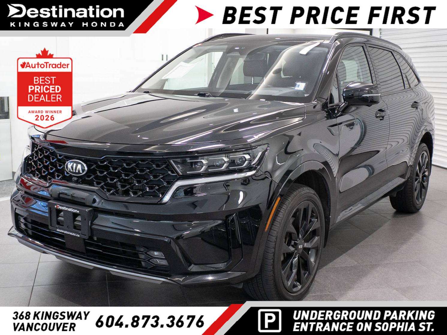 Black 2021 Kia Sorento SUV / Crossover All-Wheel Drive Automatic