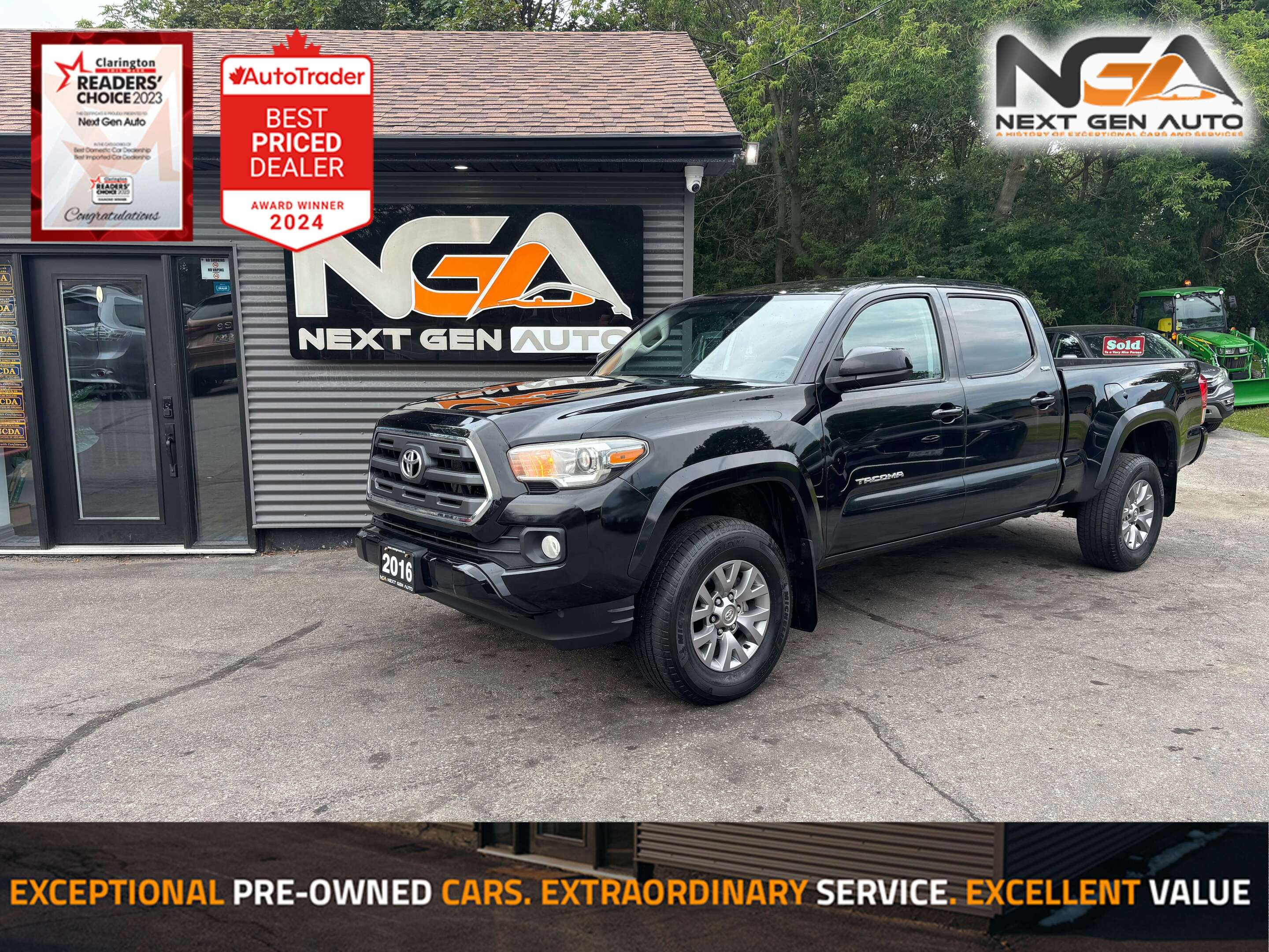 Black 2016 Toyota Tacoma Pickup Truck Four-Wheel Drive Automatic