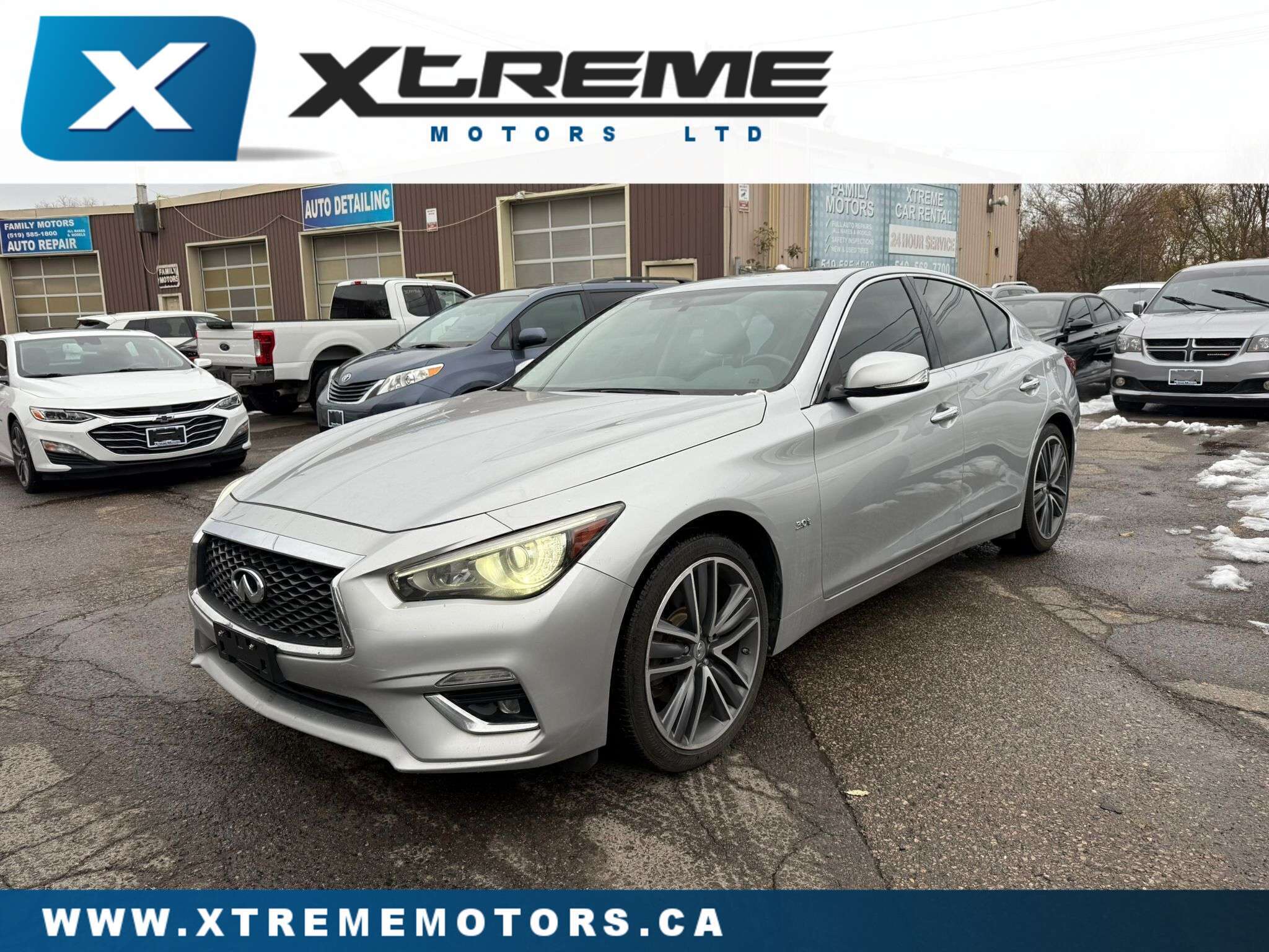 Silver 2018 INFINITI Q50 Sedan All-Wheel Drive Automatic