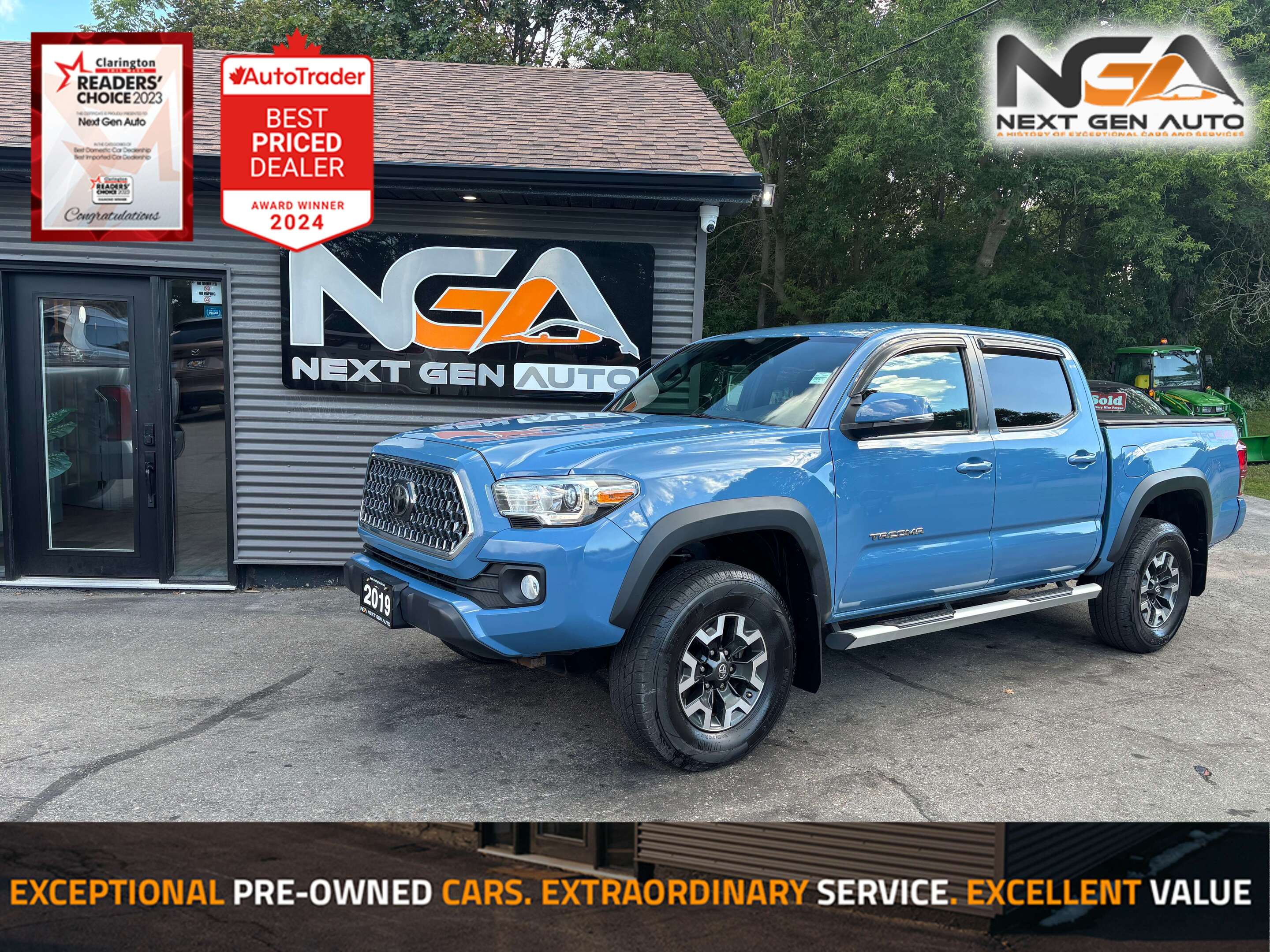 Blue 2019 Toyota Tacoma Pickup Truck Four-Wheel Drive Automatic