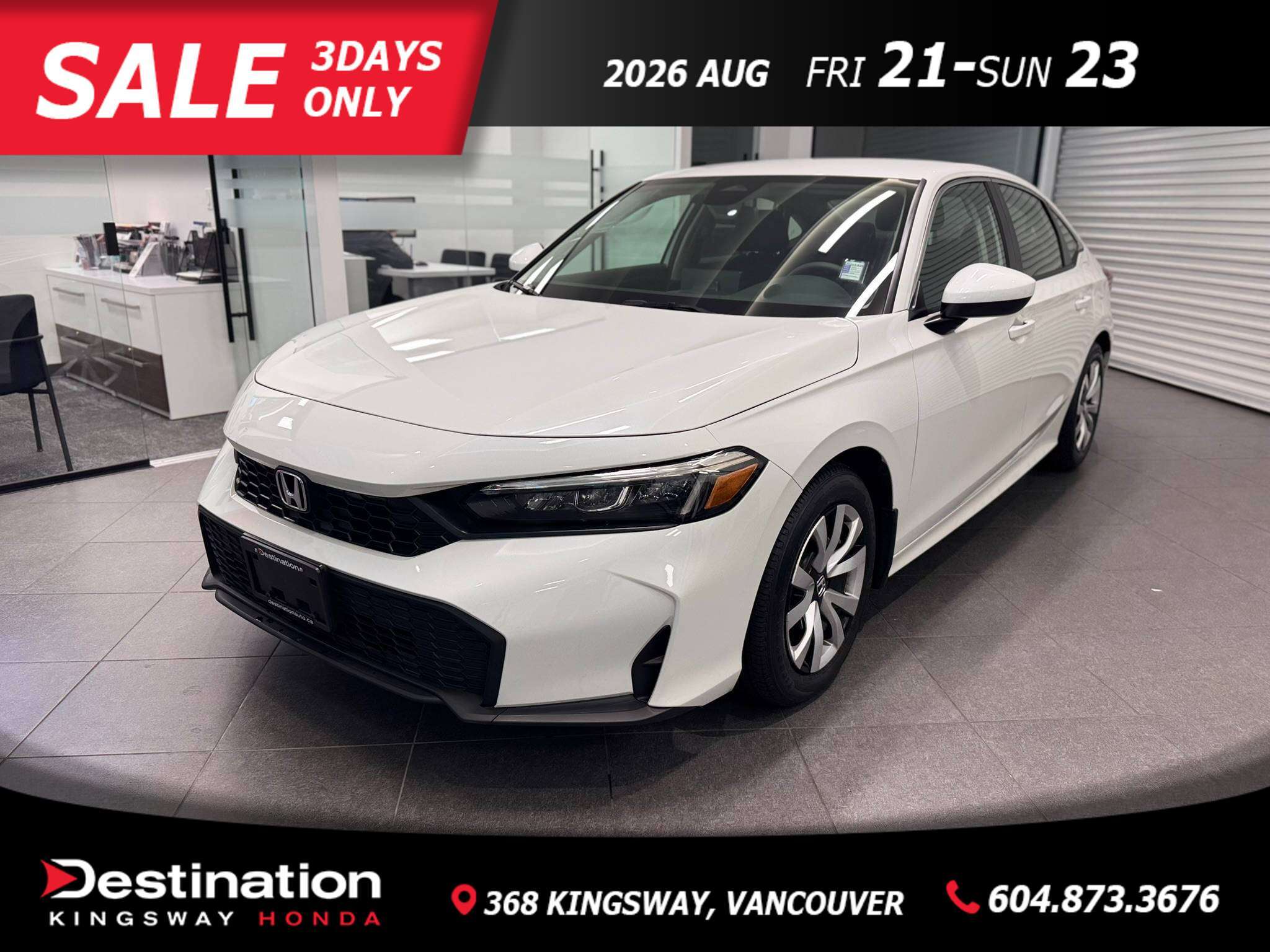 Platinum White Pearl 2025 Honda Civic Sedan Front-Wheel Drive Automatic