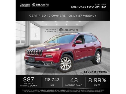 used 2016 Jeep Cherokee car, priced at $14,859