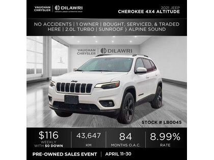 used 2021 Jeep Cherokee car, priced at $30,700