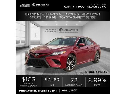 used 2018 Toyota Camry car, priced at $23,870