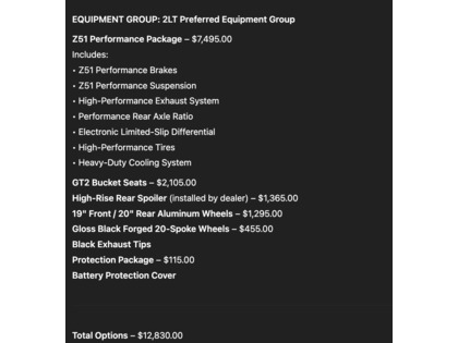 used 2023 Chevrolet Corvette car, priced at $103,900