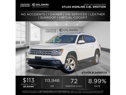 used 2019 Volkswagen Atlas car, priced at $26,873