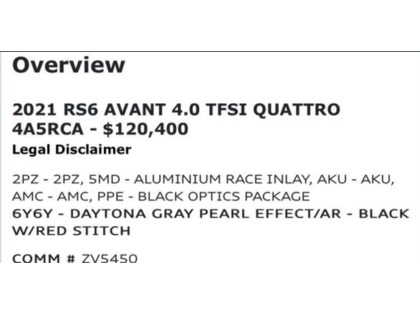 used 2021 Audi RS 6 Avant car, priced at $113,900