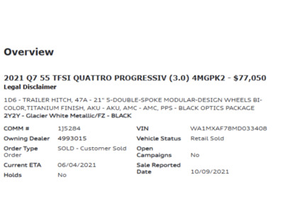 used 2021 Audi Q7 car, priced at $44,900