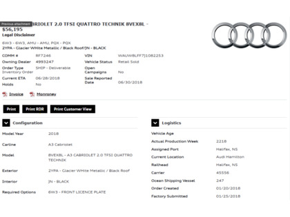 used 2018 Audi A3 Cabriolet car, priced at $26,900