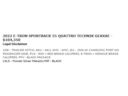 used 2022 Audi e-tron Sportback car, priced at $48,900